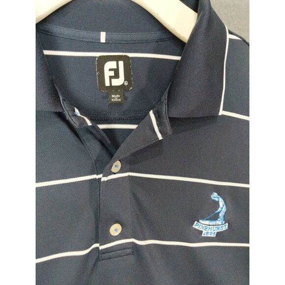 FOOTJOY Mens Golf Polo SZ‎ XL Stripe Navy Pinehurst Club Knit Short Sleeves - Picture 9 of 13